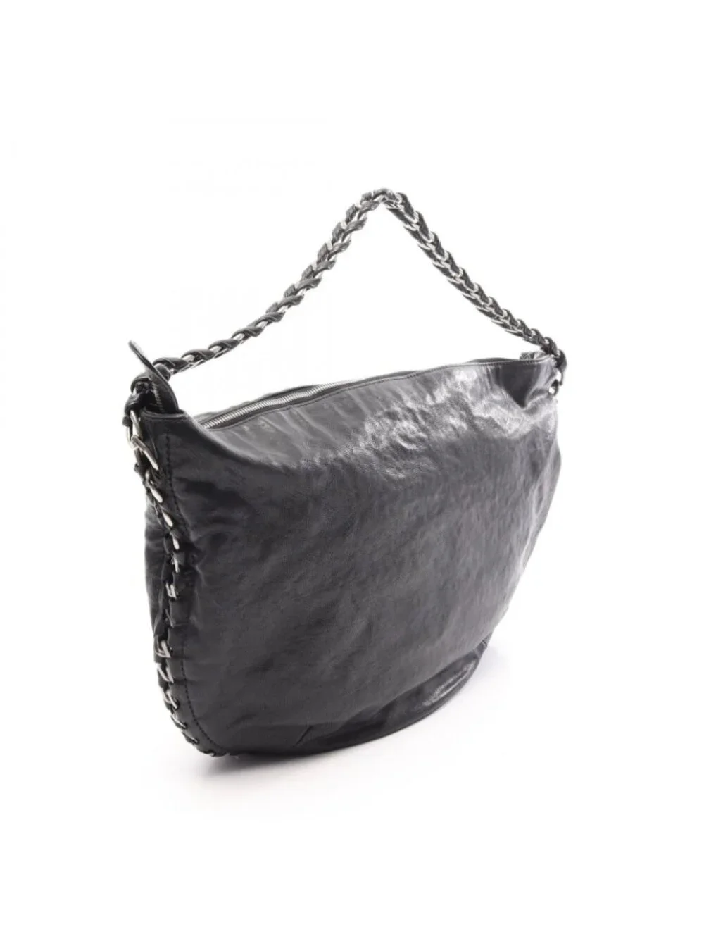 Chanel Shoulder Bag Hobo Black Leather